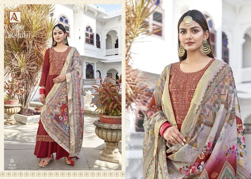 Alok Suits Akshiti Jam Cotton Heavy Embroidered Party Wear Salwar Suits