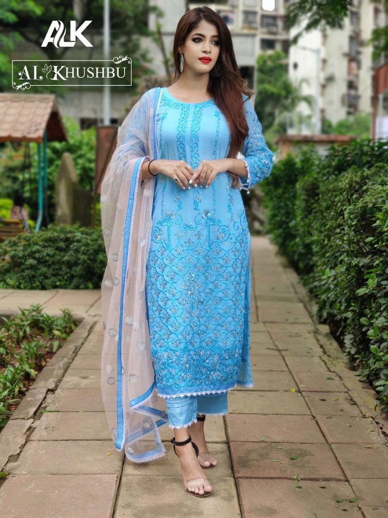 Al Khushbu Alk D No 112 Georgette With Heavy Embroidered Salwar Suit