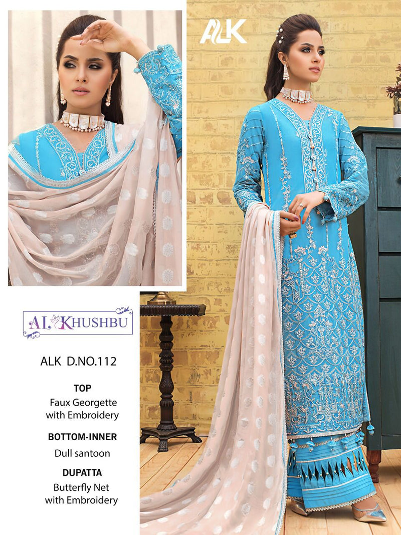Al Khushbu Alk D No 112 Georgette With Heavy Embroidered Salwar Suit