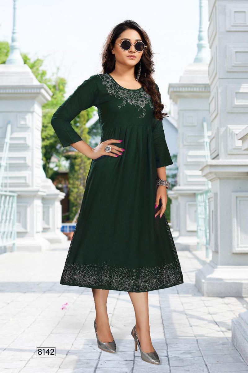 MF Albeli Rayon Fancy Designer Party Wear Kurtis