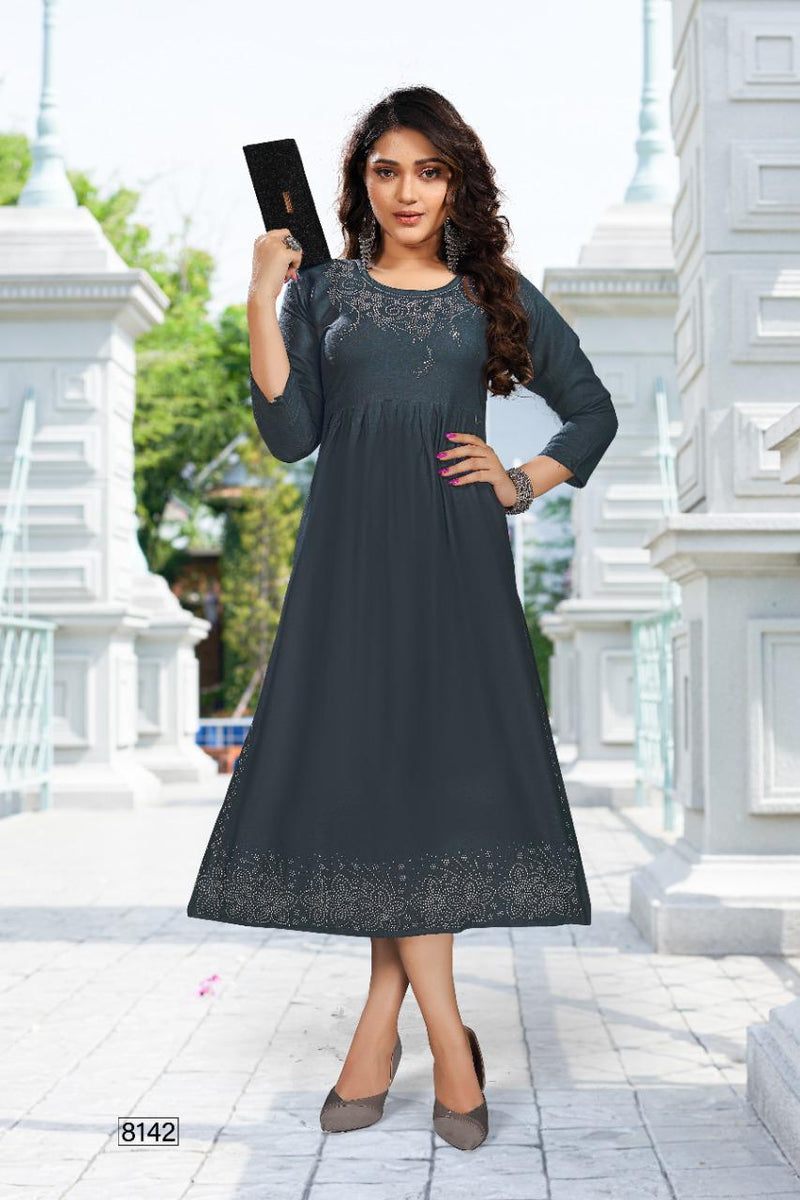 MF Albeli Rayon Fancy Designer Party Wear Kurtis