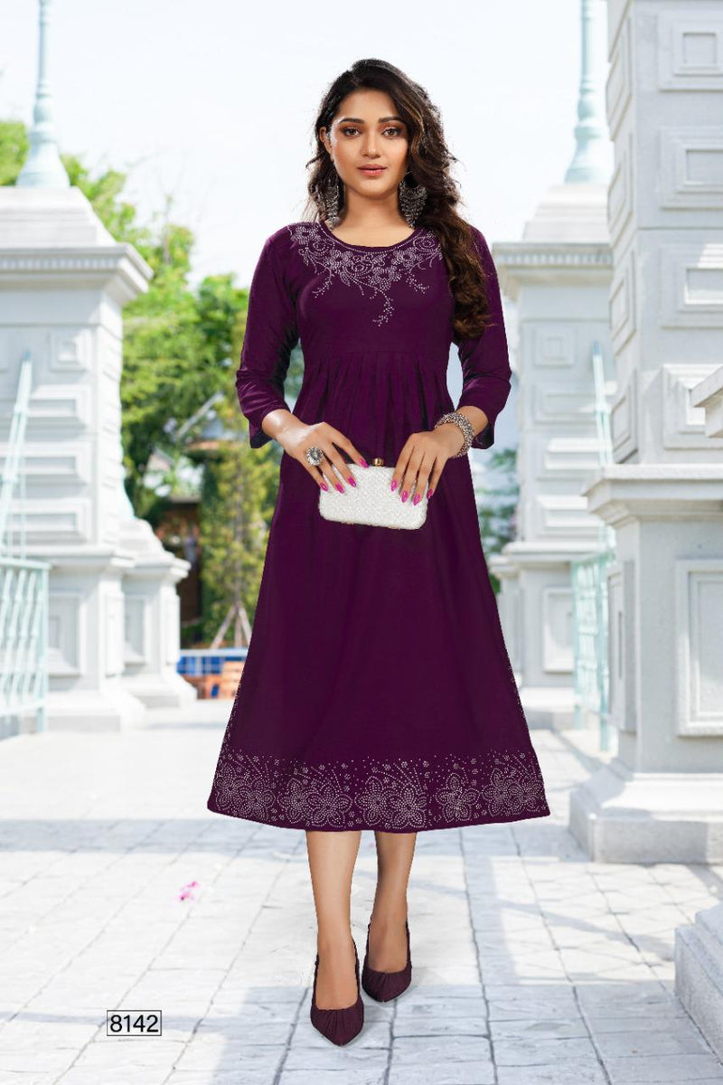 MF Albeli Rayon Fancy Designer Party Wear Kurtis