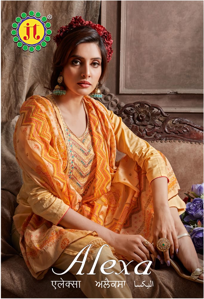 Jt Alexa Pure Heavy Cotton Embroidery Work Fancy Designer Wear Salwar Kameez