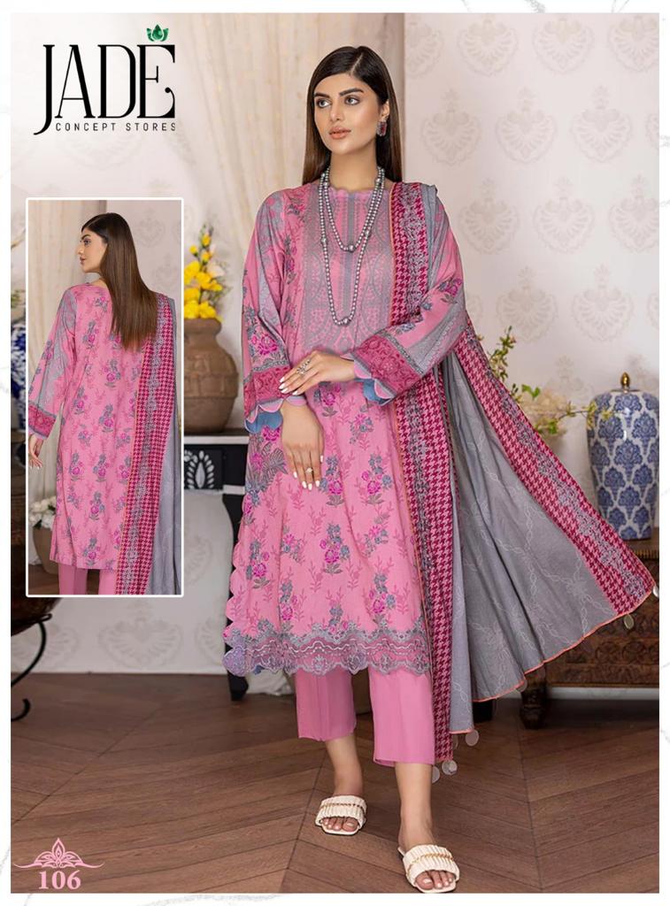 Jade Alfna Exclusive Pure Cotton With Heavy Embroidery Work Stylish Designer Festive Wear Salwar Kameez