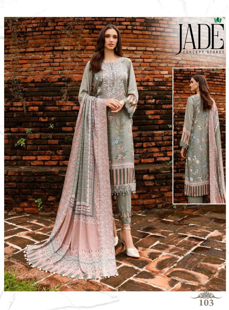 Jade Alfna Exclusive Pure Cotton With Heavy Embroidery Work Stylish Designer Festive Wear Salwar Kameez