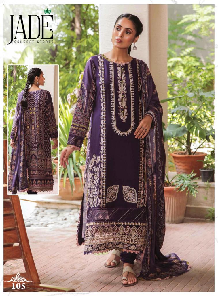 Jade Alfna Exclusive Pure Cotton With Heavy Embroidery Work Stylish Designer Festive Wear Salwar Kameez