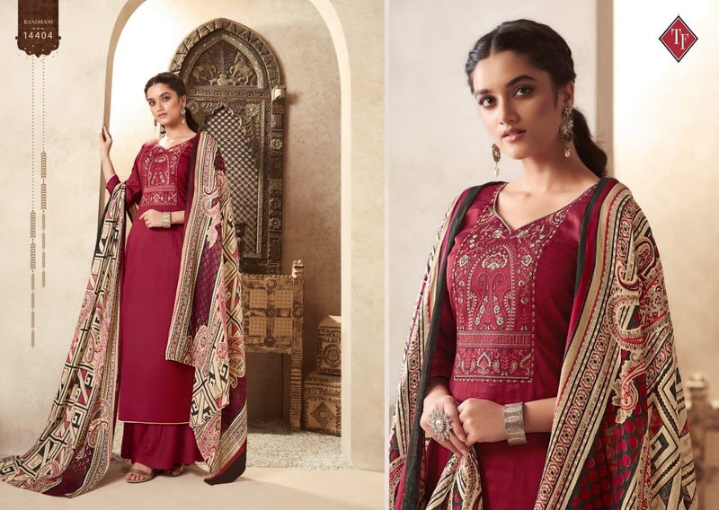 Tanishk Fashion Alifa Vol 2 Fabric With Embroidery Work Suit In Jam