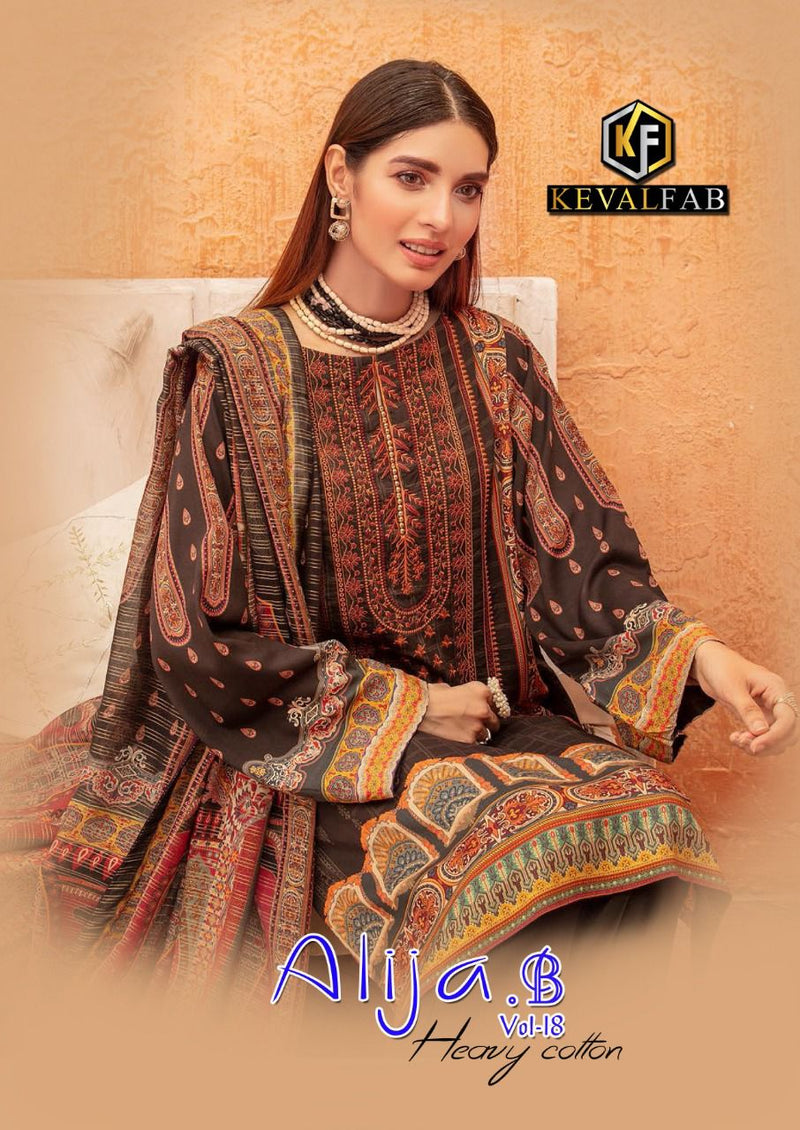 Keval Fabs Alija B Vol 18 Pure Cotton With Heavy Fancy Work Stylish Designer Pakistani Salwar Kameez