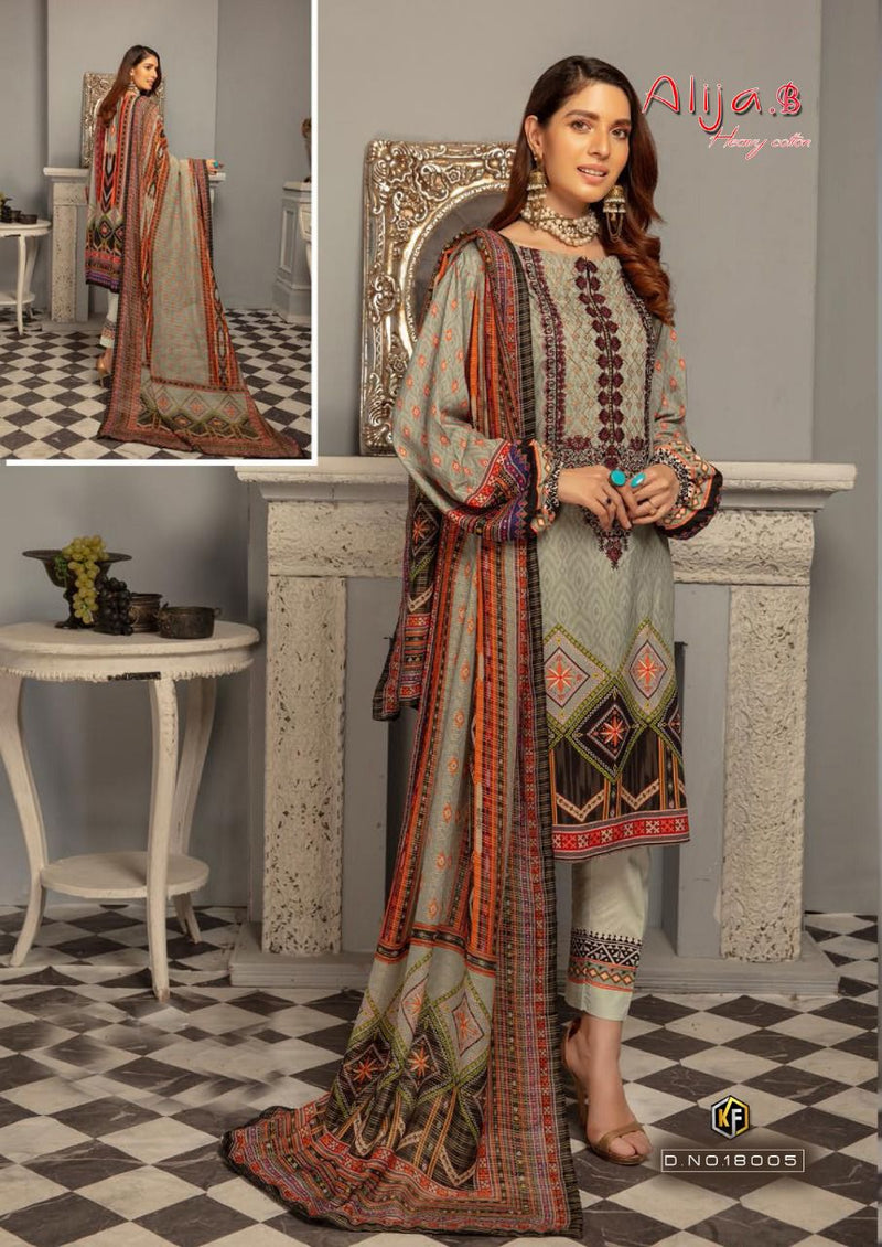 Keval Fabs Alija B Vol 18 Pure Cotton With Heavy Fancy Work Stylish Designer Pakistani Salwar Kameez