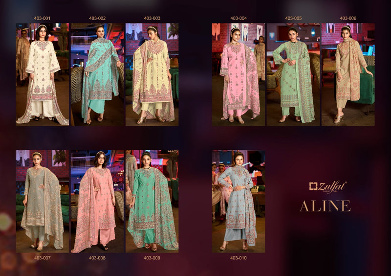 Zulfat Designer Suits Aline Cotton Exclusive Printed Party Wear Salwar Suits