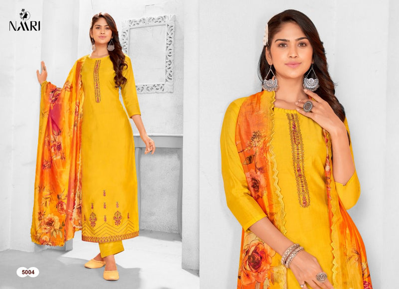 Naari Aalisha Silk Heavy Multi Sequence Embroidery Work Fancy Designer Wear Salwar Kameez