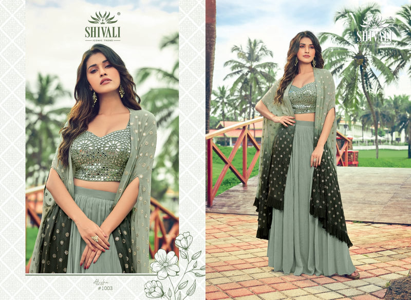 Shivali Fashion Alisha The Legacy Fancy Stylish Wedding Wear Beautiful  Kurtis With Set Of  Skirt & Dupatta