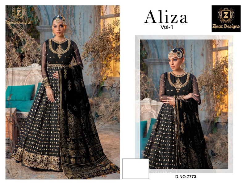 Ziaaz Designs Aliza Vol 1 Georgette Heavy Embroidered Pakistani Style Wedding Wear Salwar Kameez