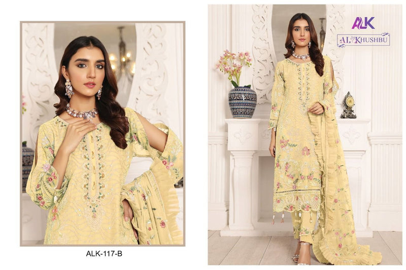 Al Khushbu Alizeh Vol 1 Georgette Embroidered Pakistani Style Party Wear Salwar Suits