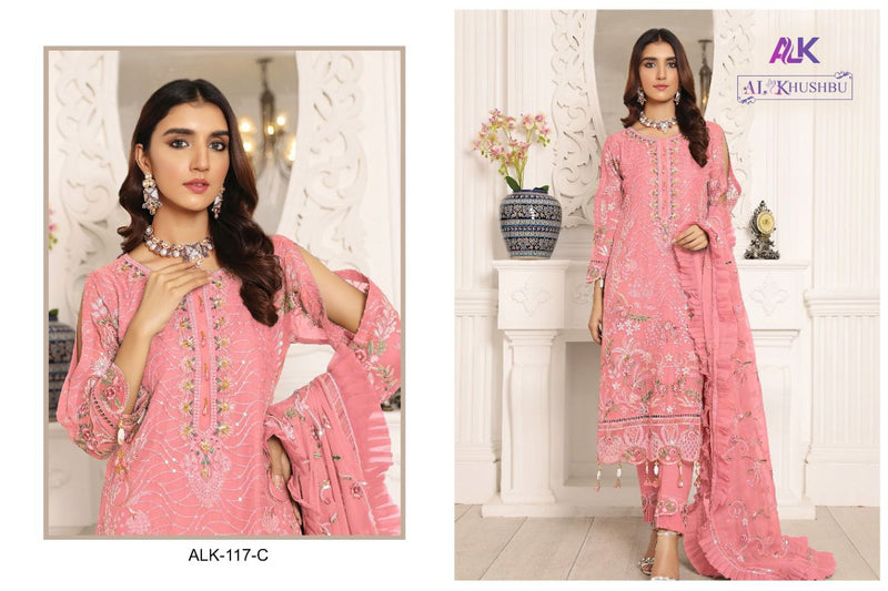 Al Khushbu Alizeh Vol 1 Georgette Embroidered Pakistani Style Party Wear Salwar Suits