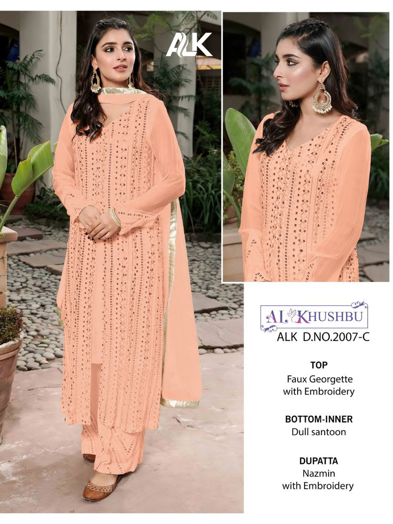 Al Khushbu Alk 2007 Georgette Pakistani Style Party Wear Salwar Kameez