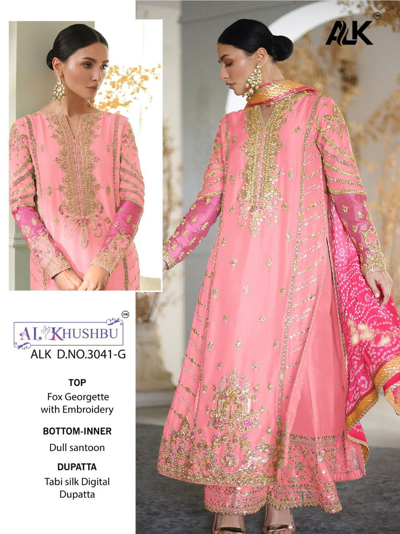 Al Khushbu Alk Dno 3041 Georgette With Beautiful Embroidery Work Stylish Designer Party Wear Salwar Kameez