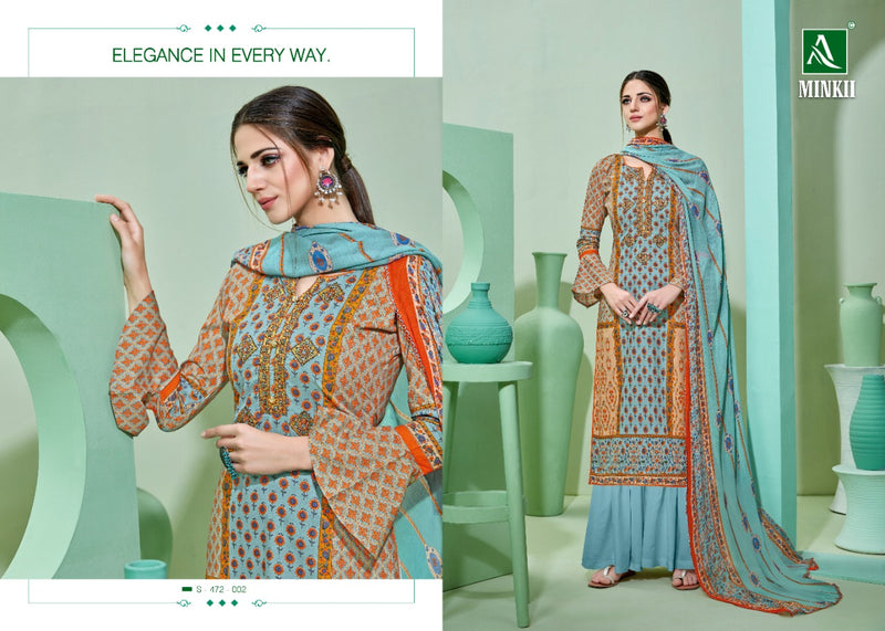 Alok Suit Minkii Digital Print With Embroidery Work Salwar Kameez In Cambric Cotton