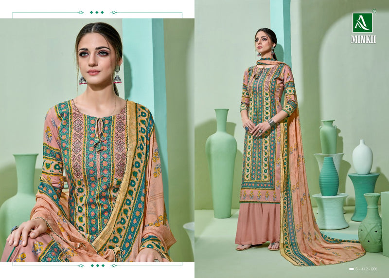Alok Suit Minkii Digital Print With Embroidery Work Salwar Kameez In Cambric Cotton