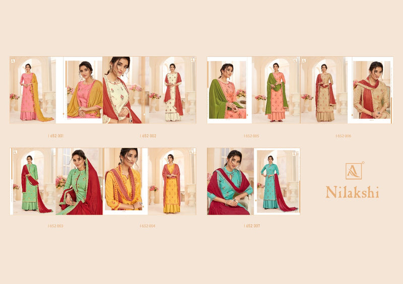 Alok Suit Nilakshi Pure With Khatli Work Salwar Kameez In Dola Jacquard