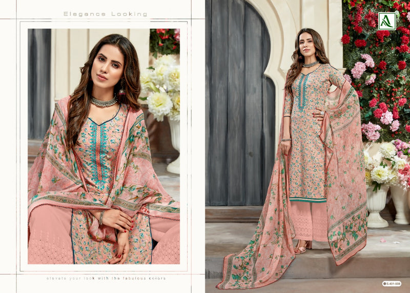 Alok Suit Pihu Fancy Thread Embroidery Digital Printed Salwar Suit In Cotton