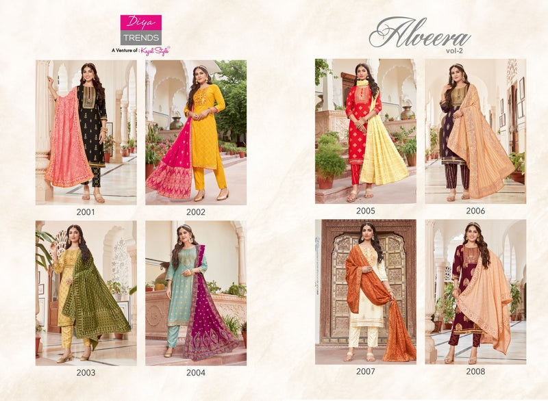 Diya Trendz Alveera Vol 2 Rayon With Heavy Embroidery Work Stylish Designer Festive Wear Fancy Kurti