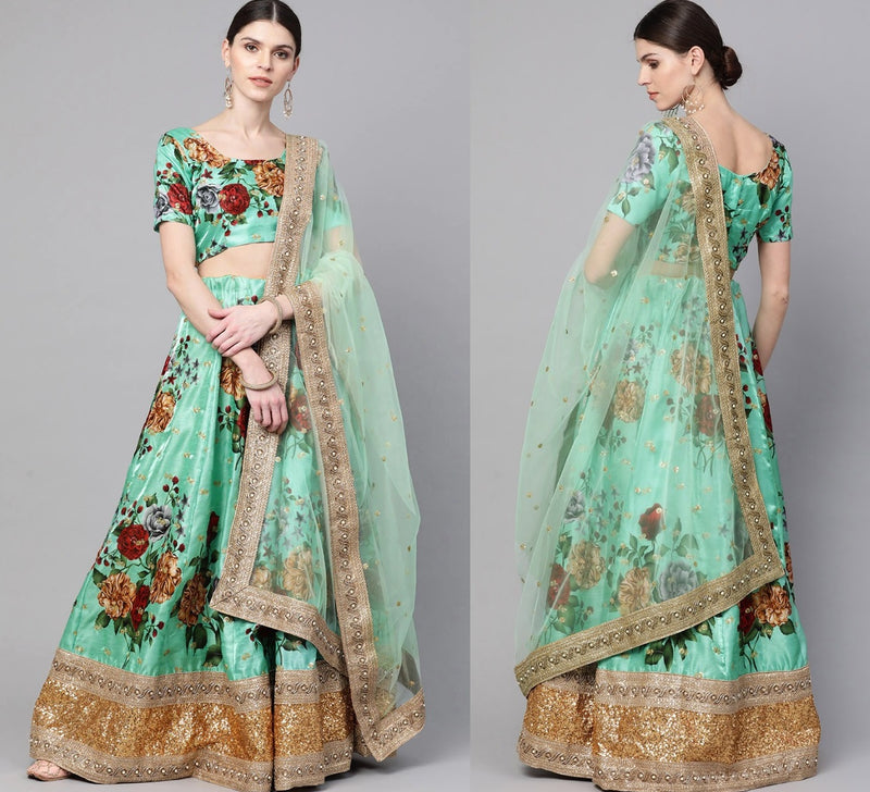 Stylishta Amaira Art Silk Designer Digital Printed Fancy Wedding Wear Lehenga Choli