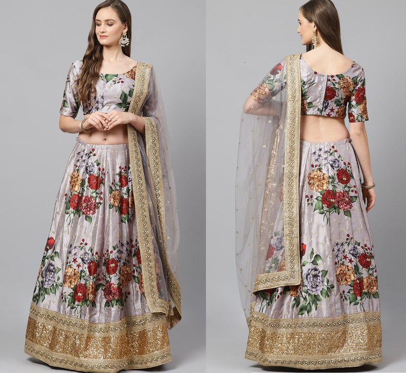 Stylishta Amaira Art Silk Designer Digital Printed Fancy Wedding Wear Lehenga Choli