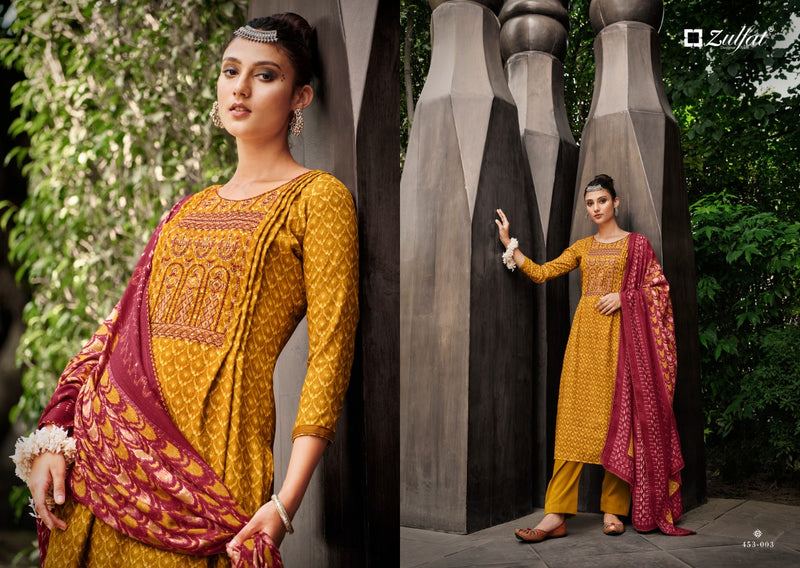 Zulfat Amanda Pashmina with Exclusive Embroidery Work Stylish Designer Casual Wear Salwar suit