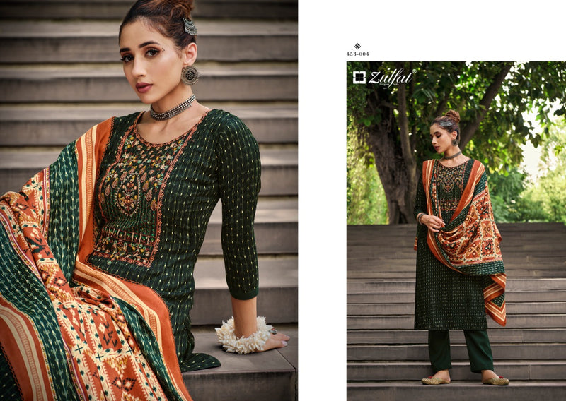 Zulfat Amanda Pashmina with Exclusive Embroidery Work Stylish Designer Casual Wear Salwar suit