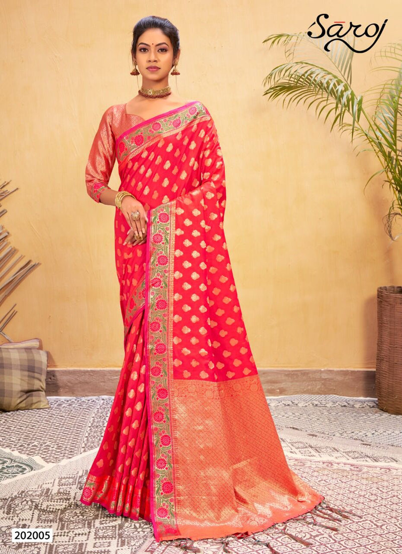 Saroj Amayra Lichi Silk With Viscose Fancy Stylish Beautiful  Party Wear Sarees With Butti Work