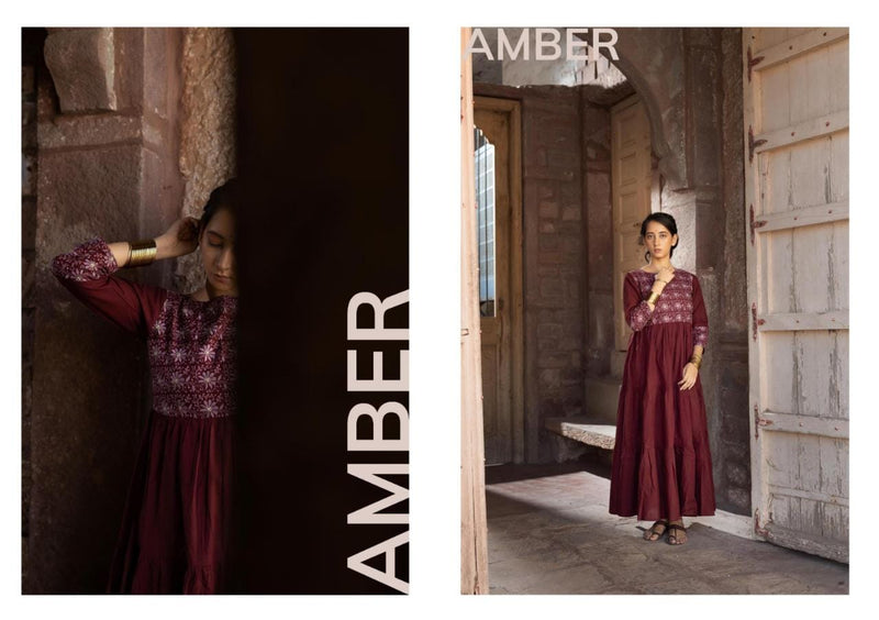 100 Miles Amber Pure Cotton With Beautiful Work Stylish Designer Casual Look Fancy Kurti