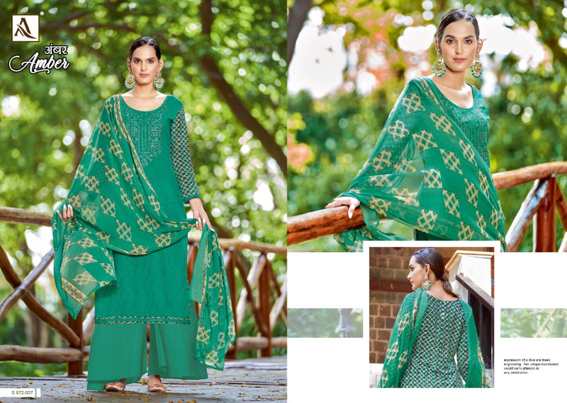 Alok Suits Amber Viscose Rayon Embroidered Party Wear Salwar Suits With Fancy Prints