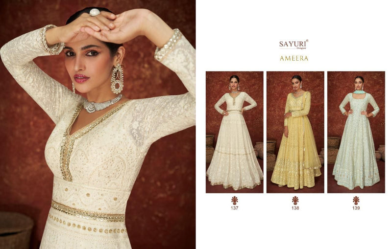 Sayuri Designer Ameera Georgette Designer Ready Made Wedding Wear Salwar Suits
