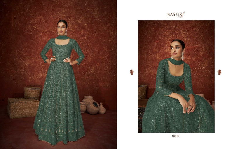 Sayuri Designer Ameera Solitaire Georgette Designer Ready Made Suits With Heavy Embroidery