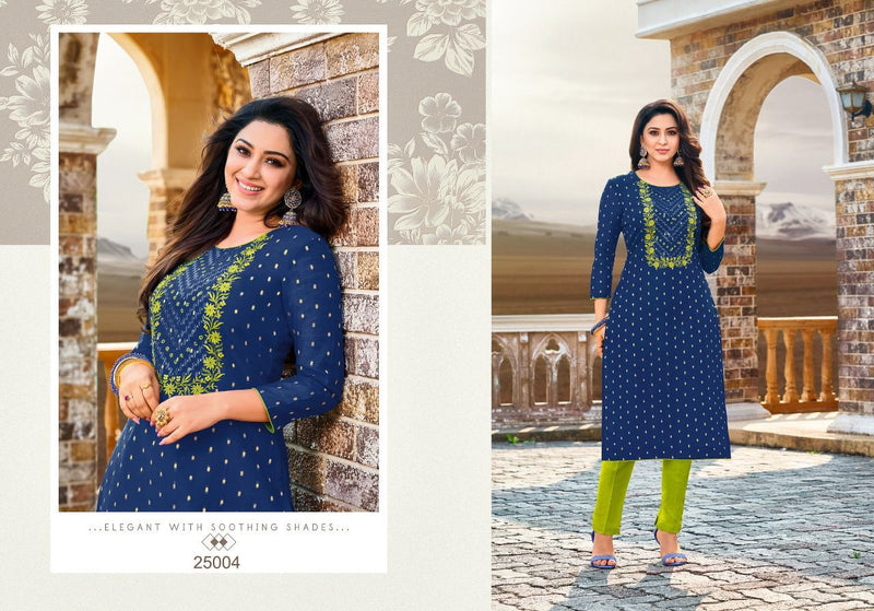 Kapil Trendz Amory Vol 3 Modal Silk Fancy Party Wear Kurtis With Embroidery Work