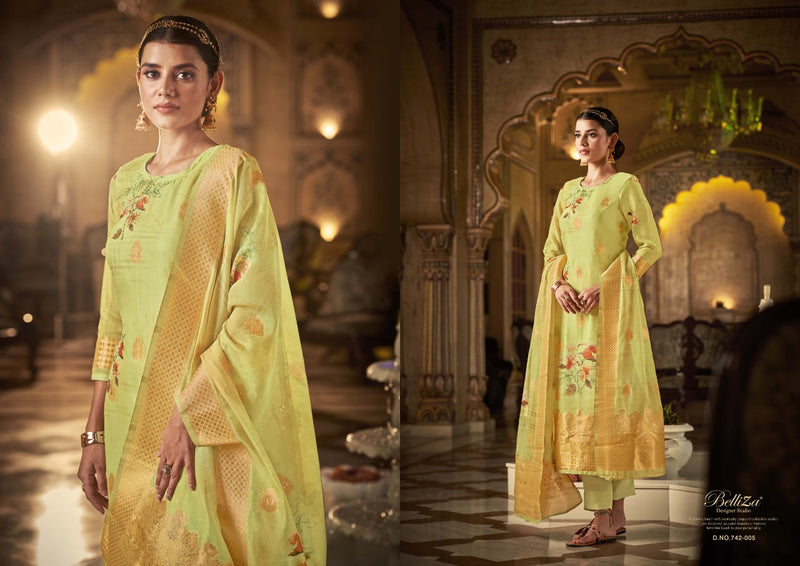 Belliza Amrut Jacquard With Heavy Fancy Embroidery Work Stylish Designer Festive Wear Salwar Kameez