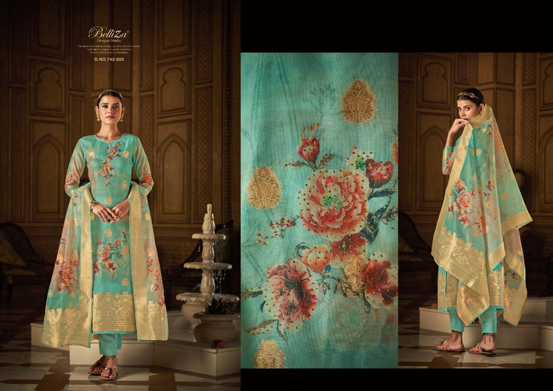 Belliza Amrut Jacquard With Heavy Fancy Embroidery Work Stylish Designer Festive Wear Salwar Kameez