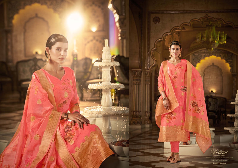 Belliza Amrut Jacquard With Heavy Fancy Embroidery Work Stylish Designer Festive Wear Salwar Kameez