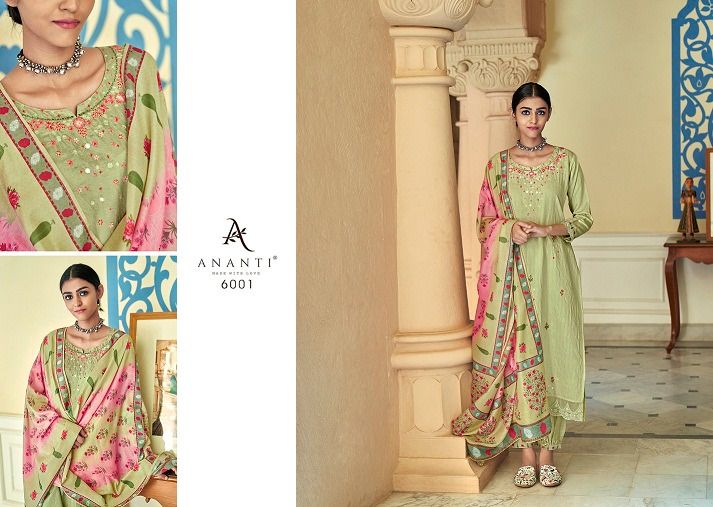 Ananti Fashion Anantam Viscose Embroidered Party Wear Kurtis With Bottom & Dupatta