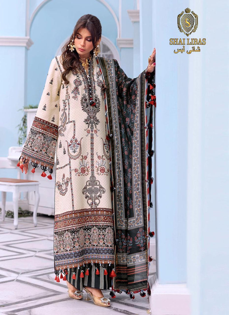 Shai Libaas Anaya Lawn Collection  Vol 2 Cambric Cotton Printed Pakistani Style Party Wear Salwar Suits With Embroidery Work