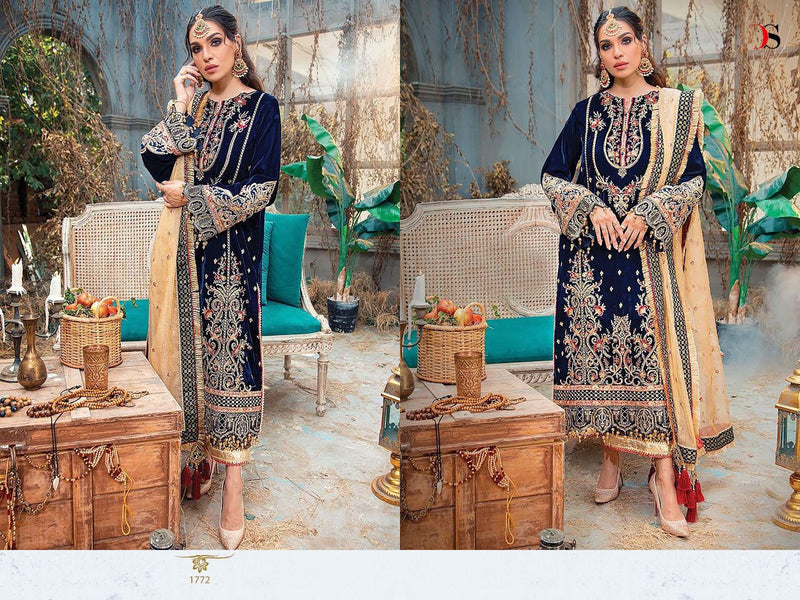 Deepsy Suit Anaya 22 Velvet With Embroidery Work Stylish Designer Wedding Wear Salwar Kameez
