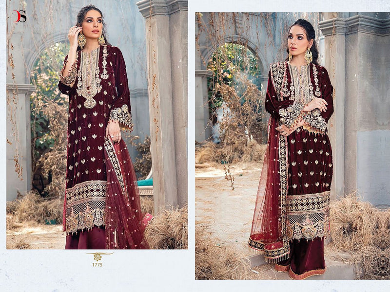 Deepsy Suit Anaya 22 Nx Velvet With Beautiful Heavy Embroidery Work Stylish Designer Wedding Wear Fancy Look Salwar Kameez
