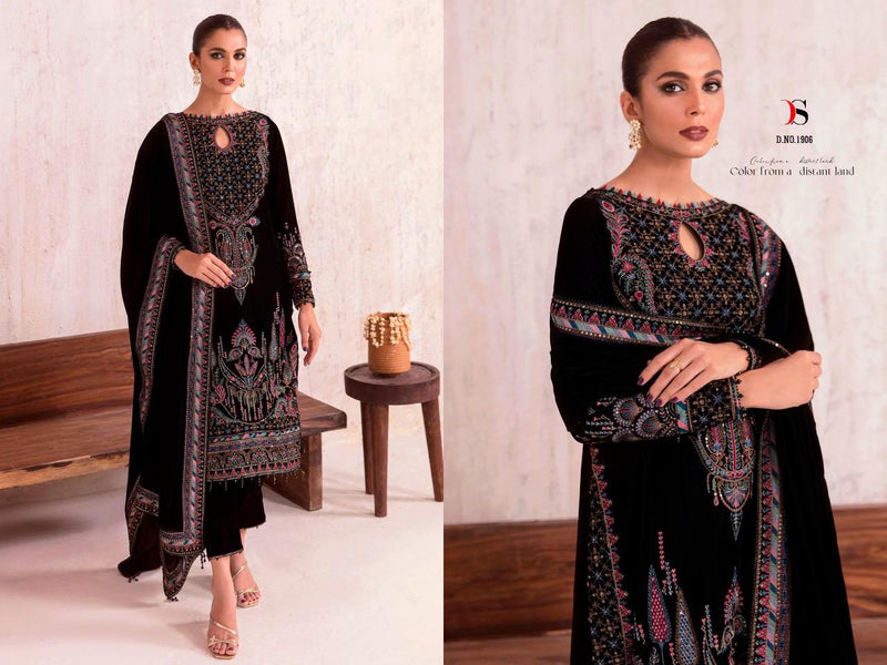 Deepsy Suit Anaya Vol 3 Velvet With Heavy Embroidery Work Stylish Designer Beautiful Pakistani Salwar Kameez