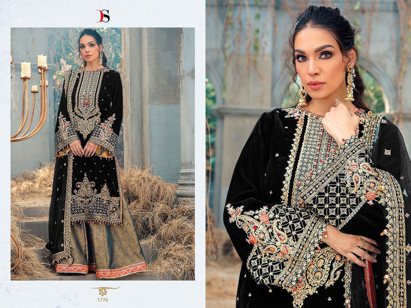 Deepsy Suit Anaya Vol 22 Dno 1176 B Velvet With Heavy Embroidery Work Stylish Designer Party Wear Salwar Kameez