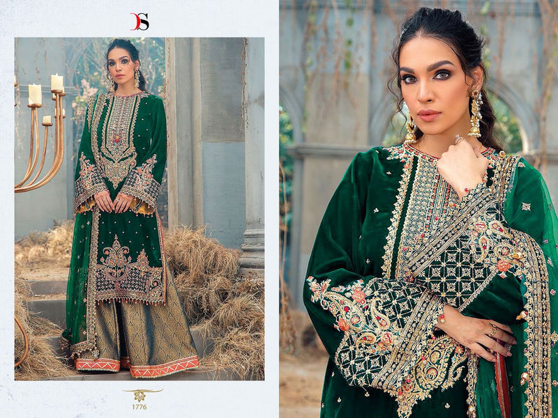 Deepsy Suit Anaya Vol 22 Dno 1176 A Velvet With Heavy Embroidery Work Stylish Designer Party Wear Salwar Kameez