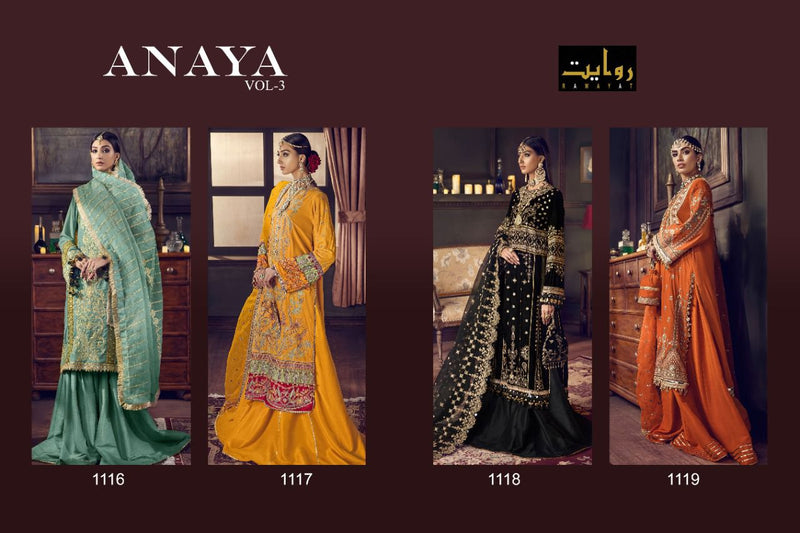 Rawayat Fashion Anaya Vol 3 Designer Pakistani Style Wedding Wear Salwar Suits