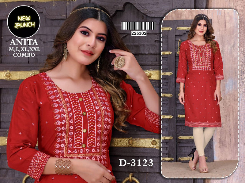 MF Anita 3123 Rayon Fancy Casual Wear Kurtis