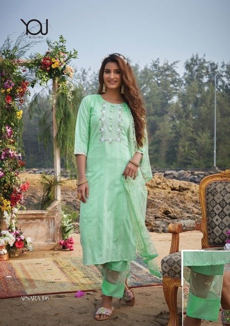 Wanna Apsara Pure Chanderi Party Wear Kurtis Combo Set