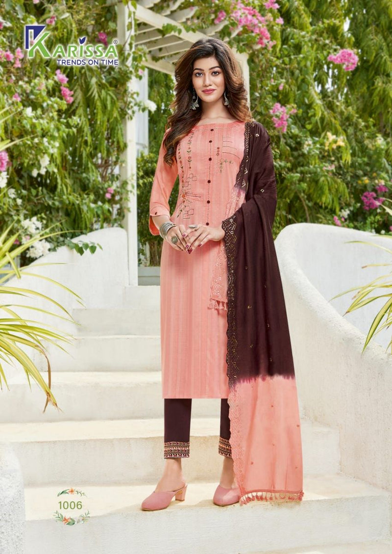 Karissa Apsara Viscose Rayon Fancy Designer Party Wear Kurtis With Pant Style Bottom & Dupatta